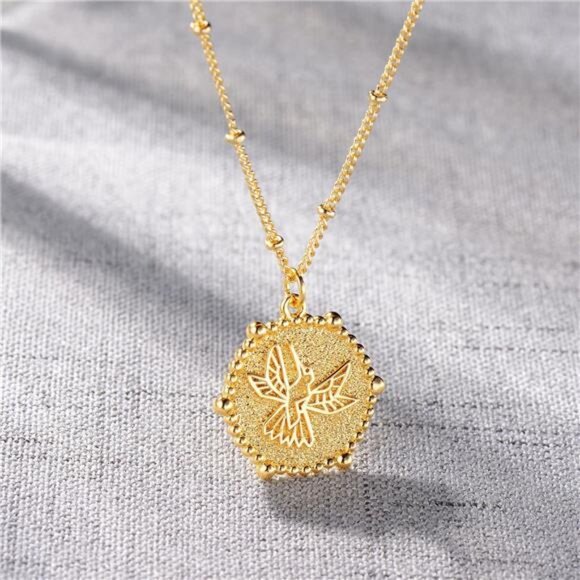 Animal Necklaces for Women Gold Plated Necklace Butterfly Bird Cat - Picture 5 of 7